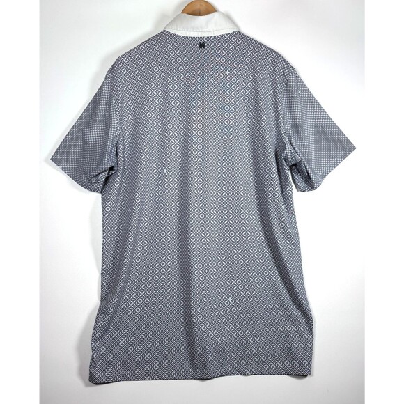 Greyson Polo Large Blue White Geometric Golf Embroidered Greenwood Performance - Picture 4 of 13